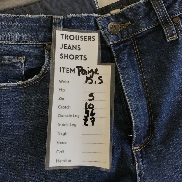 Paige Jacqueline Straight Jeans Womens 28 Blue Stretch 27" Inseam Frayed Hem - Picture 14 of 14